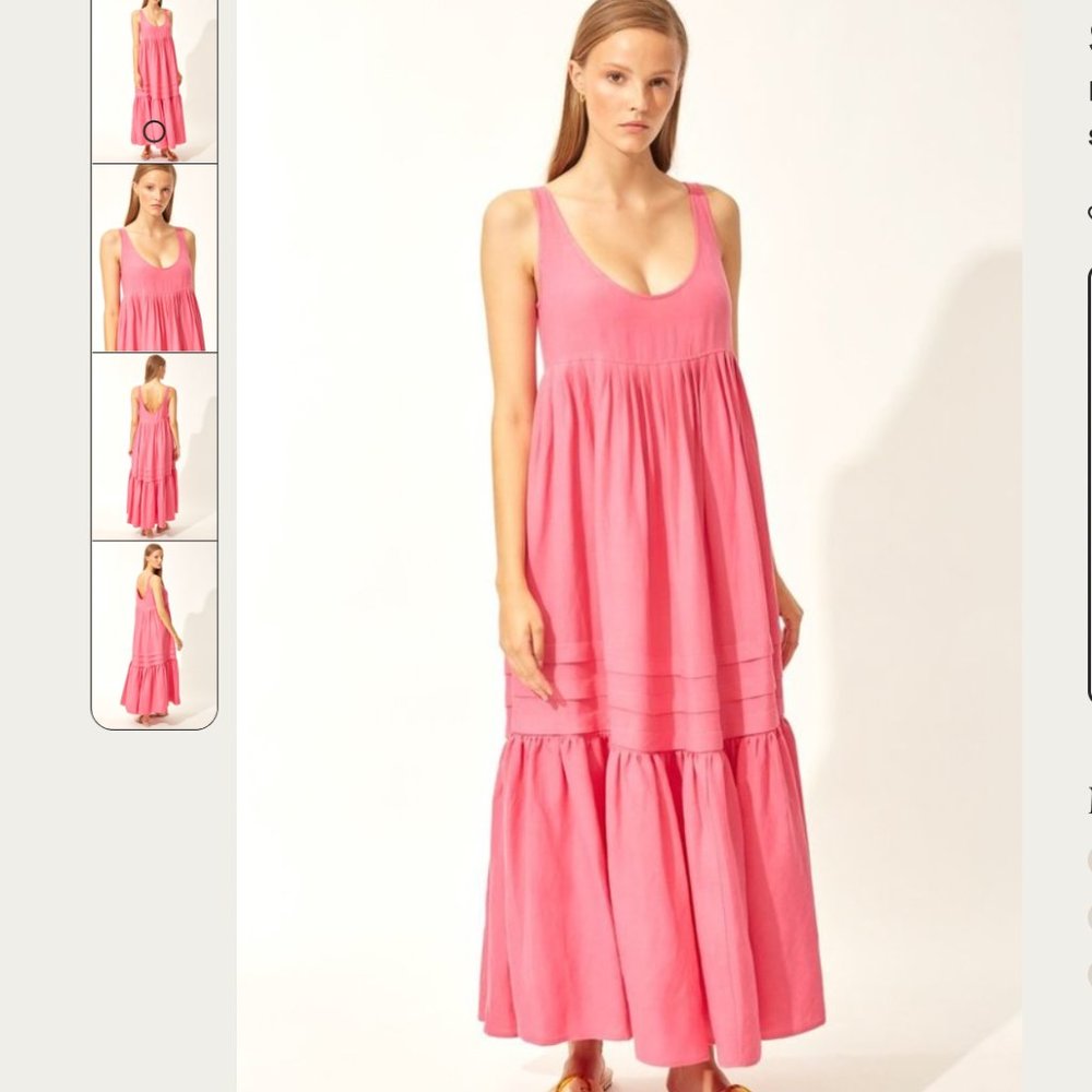 Solid & Striped Empire Linen Maxi Dress - Pink, XS